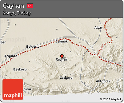 Shaded Relief 3D Map of Çayhan