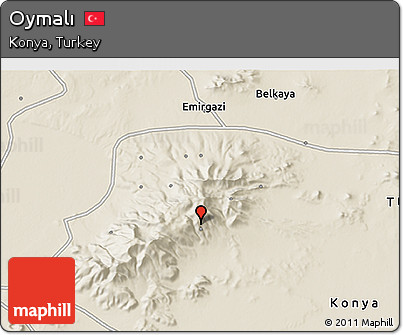 Shaded Relief 3D Map of Oymalı