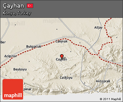 Shaded Relief 3D Map of Çayhan