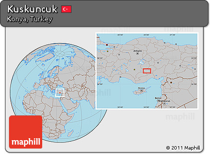Gray Location Map of Kuskuncuk