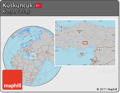 Gray Location Map of Kuskuncuk