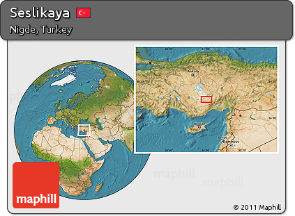 Satellite Location Map of Seslikaya