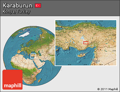 Satellite Location Map of Karaburun