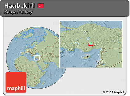 Savanna Style Location Map of Hacıbekirli, hill shading