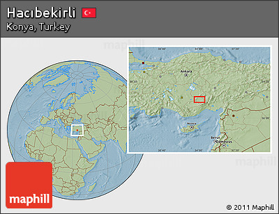 Savanna Style Location Map of Hacıbekirli, hill shading