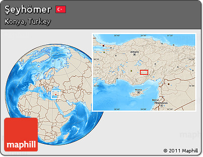 Shaded Relief Location Map of Şeyhömer
