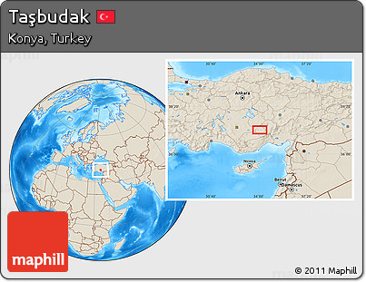 Shaded Relief Location Map of Taşbudak