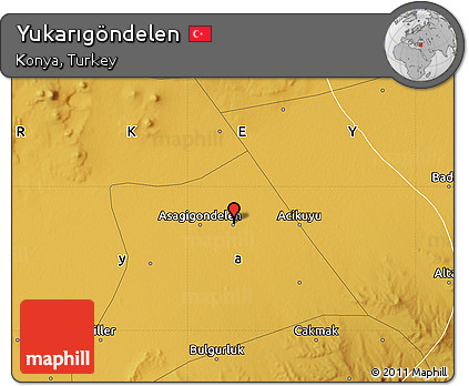Physical Map of Yukarıgöndelen