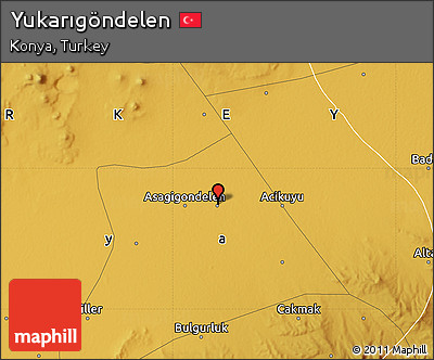 Physical Map of Yukarıgöndelen