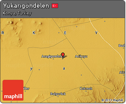 Physical Map of Yukarıgöndelen