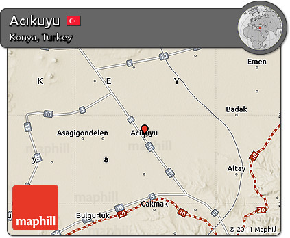 Shaded Relief Map of Acıkuyu