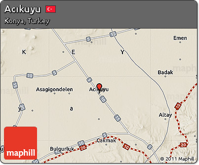 Shaded Relief Map of Acıkuyu