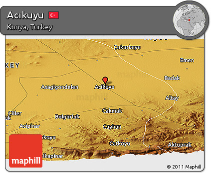 Physical Panoramic Map of Acıkuyu