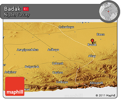Physical Panoramic Map of Badak