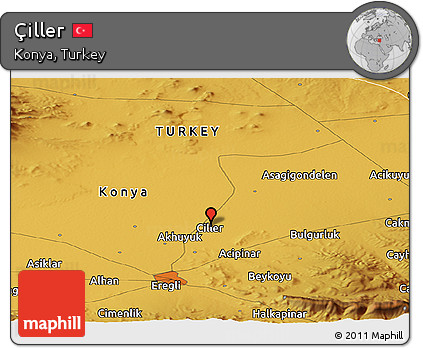Physical Panoramic Map of Çiller