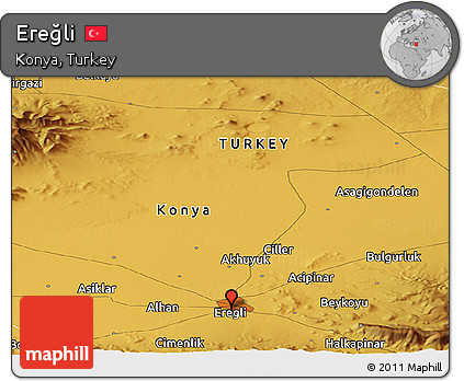 Physical Panoramic Map of Ereğli