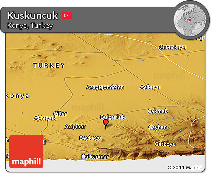 Physical Panoramic Map of Kuskuncuk