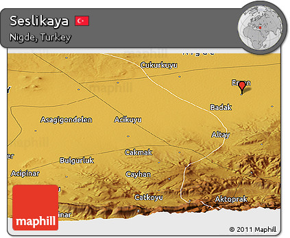 Physical Panoramic Map of Seslikaya