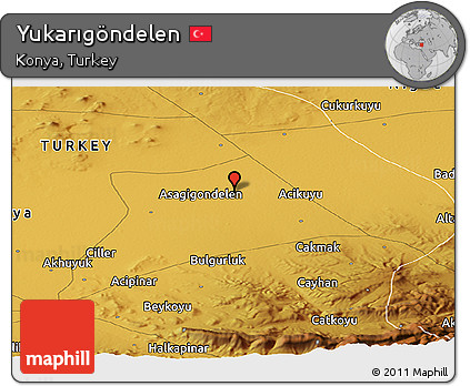 Physical Panoramic Map of Yukarıgöndelen
