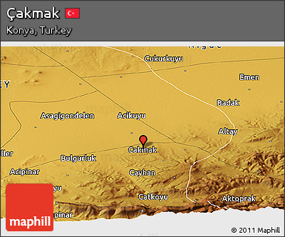 Physical Panoramic Map of Çakmak