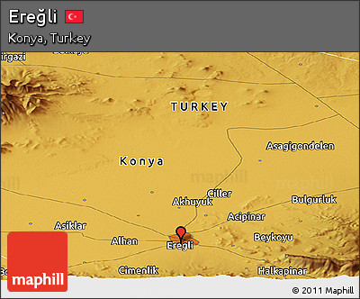Physical Panoramic Map of Ereğli