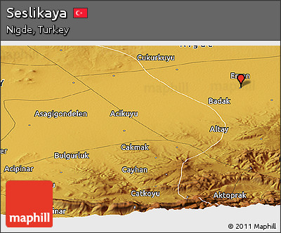 Physical Panoramic Map of Seslikaya