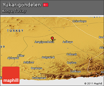 Physical Panoramic Map of Yukarıgöndelen