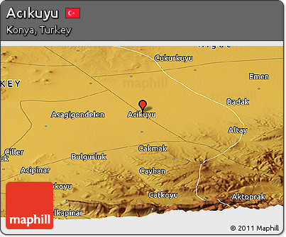 Physical Panoramic Map of Acıkuyu