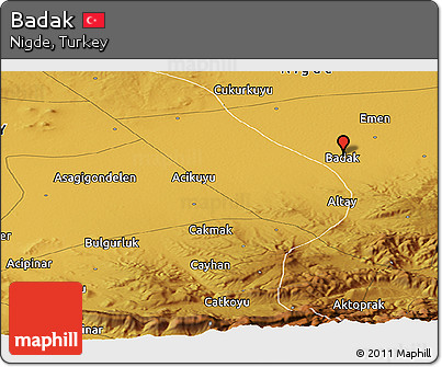 Physical Panoramic Map of Badak