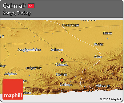 Physical Panoramic Map of Çakmak