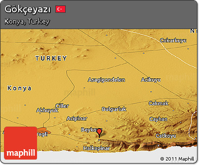 Physical Panoramic Map of Gökçeyazı