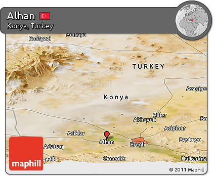 Satellite Panoramic Map of Alhan