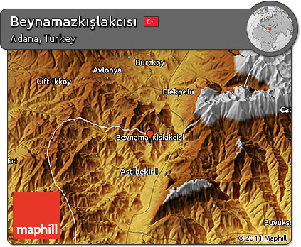 Physical 3D Map of Beynamazkışlakcısı