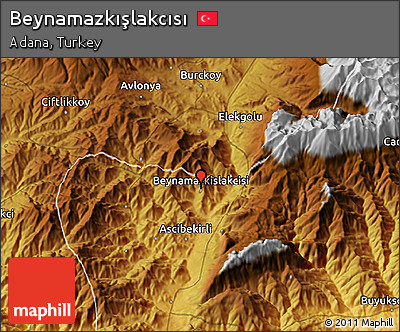 Physical 3D Map of Beynamazkışlakcısı