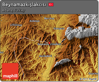 Physical 3D Map of Beynamazkışlakcısı