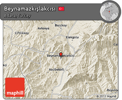 Shaded Relief 3D Map of Beynamazkışlakcısı