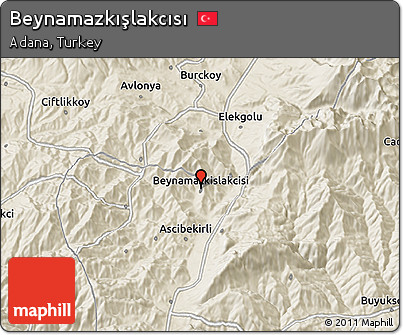 Shaded Relief 3D Map of Beynamazkışlakcısı