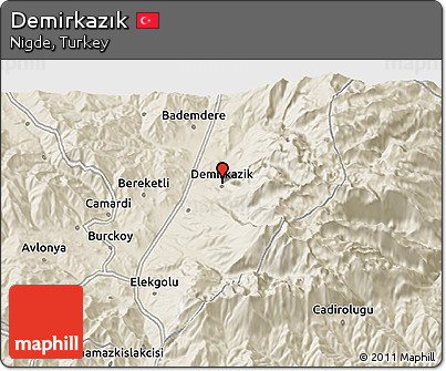 Shaded Relief 3D Map of Demirkazık