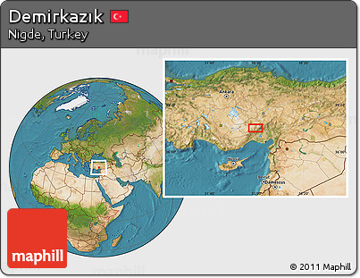 Satellite Location Map of Demirkazık