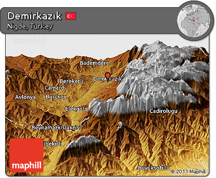 Physical Panoramic Map of Demirkazık