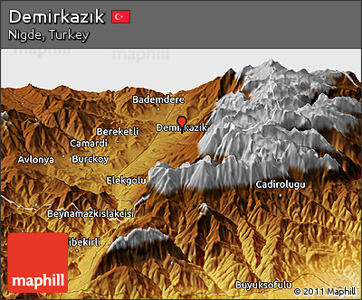 Physical Panoramic Map of Demirkazık