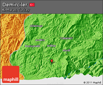 Political 3D Map of Demirciler