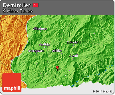 Political 3D Map of Demirciler