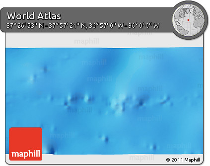 Physical 3D Map of the Area around 37° 42' 7" N, 36° 28' 30" W