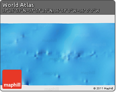 Physical 3D Map of the Area around 37° 42' 7" N, 36° 28' 30" W