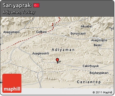 Shaded Relief Panoramic Map of Sarıyaprak
