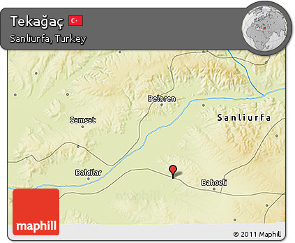 Physical 3D Map of Tekağaç
