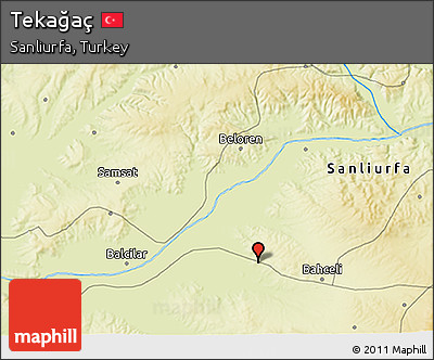 Physical 3D Map of Tekağaç