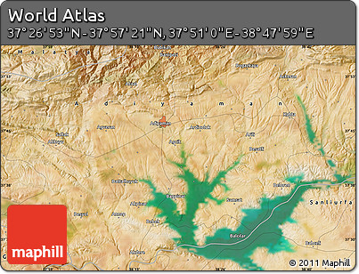 Satellite Map of the Area around 37° 42' 7" N, 38° 19' 30" E