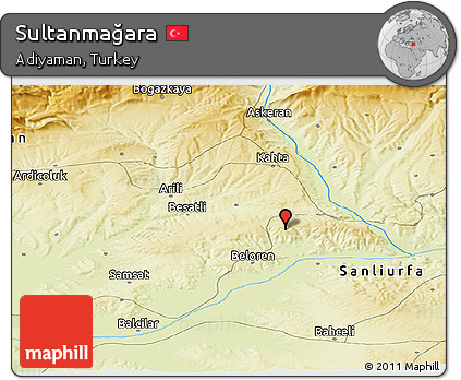 Physical Panoramic Map of Sultanmağara